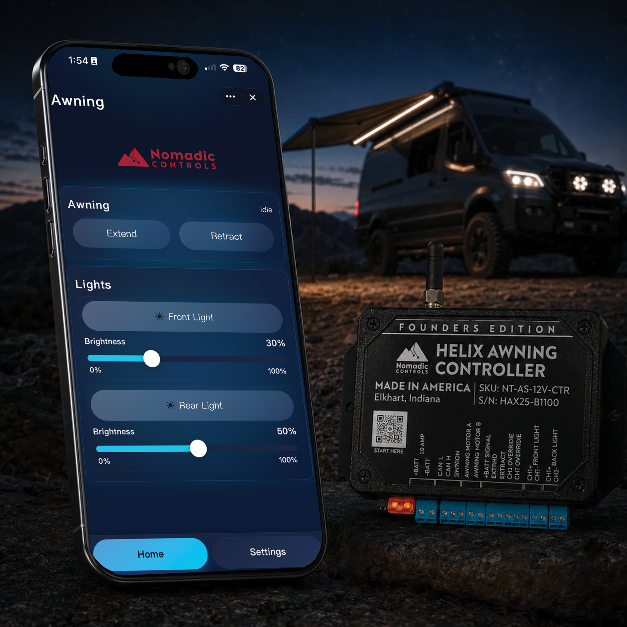 Helix Awning Controller – Smart 12V App Controller for Nomadic A1/A2 Electric Awnings