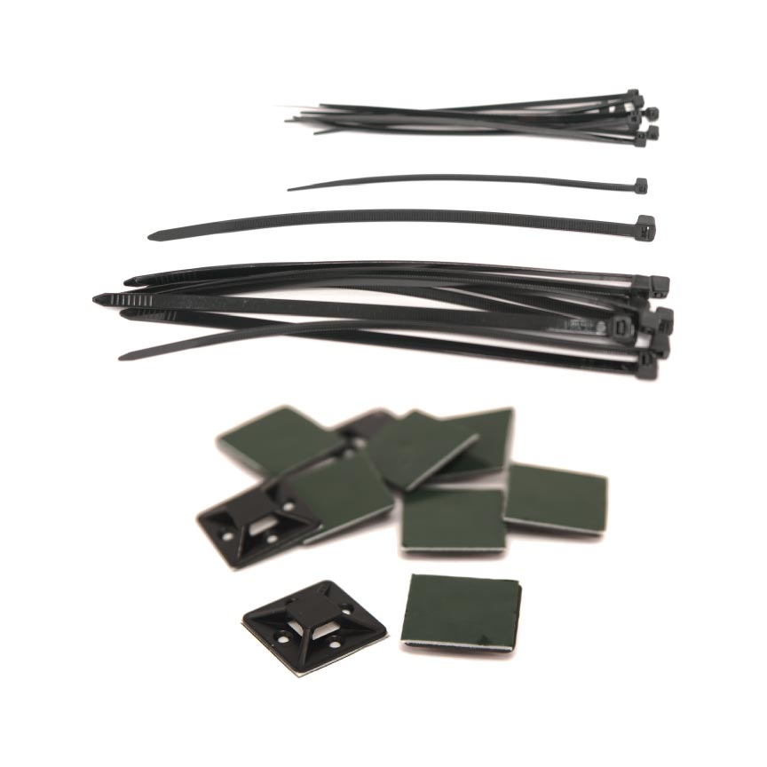Zip Ties & Adhesive Cable Mounts (20-Piece Kit)