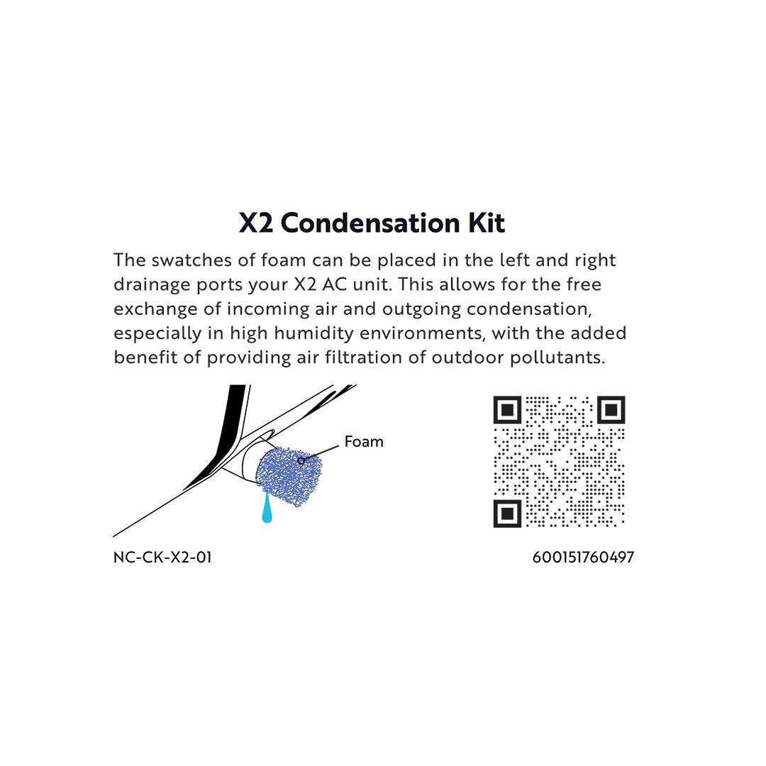 X2 Condensation Kit – Humidity Drainage & Filter Foam Upgrade (4-Pack)