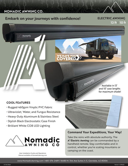 The A1 Electric Awning Info Sheet - everything you want to know! (1 of 2)
