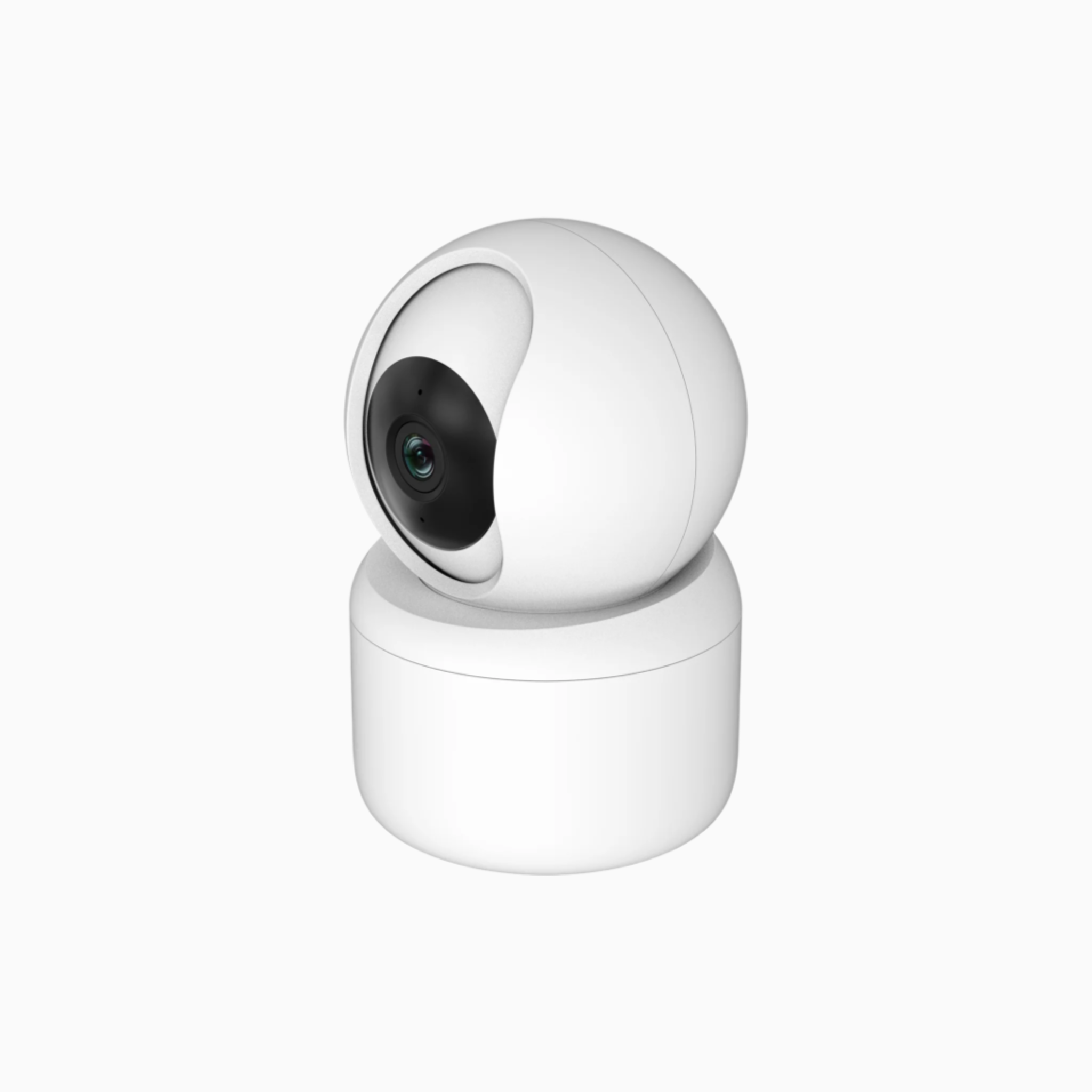 White security camera on a white background