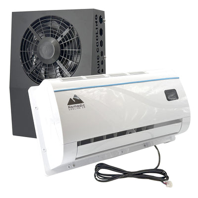 Nomadic Cooling vehicle air conditioner with fan on a white background
