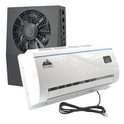 Nomadic Cooling vehicle air conditioner with fan on a white background