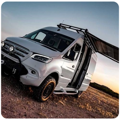 A1 Series Electric Van & RV Awning With Sturdy Leg Support – Stable, Durable, and Adventure-Ready